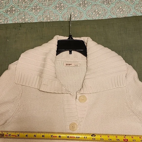 CREAM Old Navy button up sweater, size Large womens - Picture 4 of 6